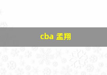 cba 孟翔